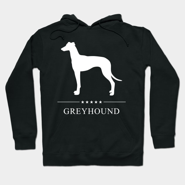 Greyhound Dog White Silhouette Hoodie by millersye